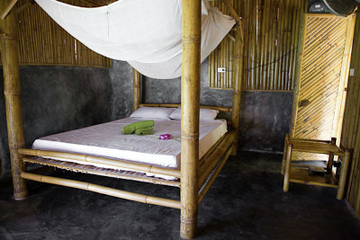Of course even the comfortable bed is made out of bamboo...
